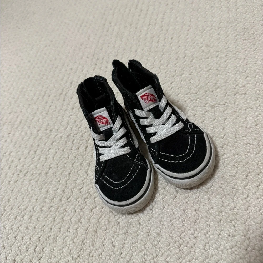 Vans Black and White Toddler High-Top Sneakers